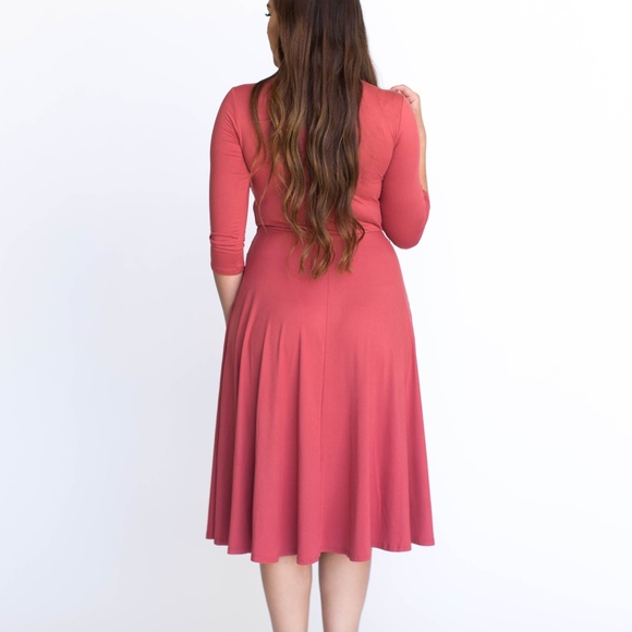 Curie Coral Dress-Midi - Picture 3 of 3